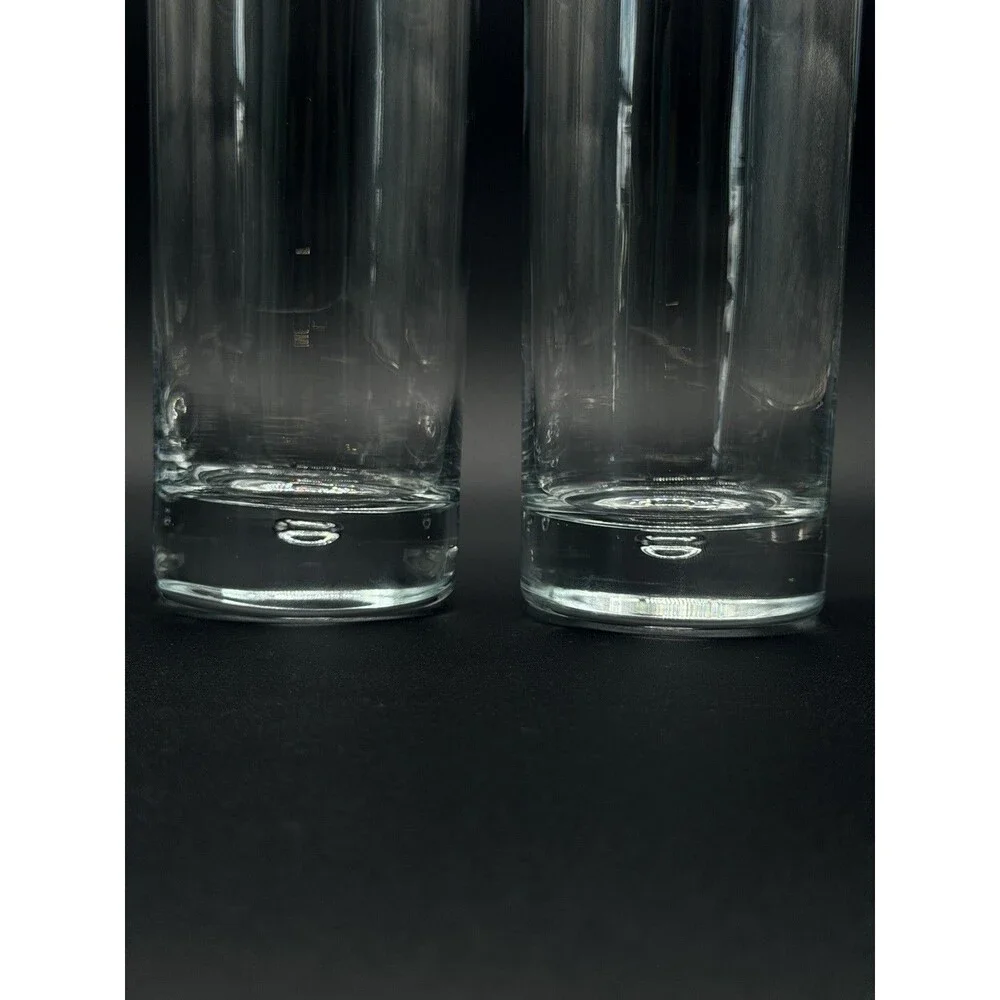 VTG Pasabahce Heavy Base 20oz Highball Glasses Set of 4 Clear Bubble Tumblers
